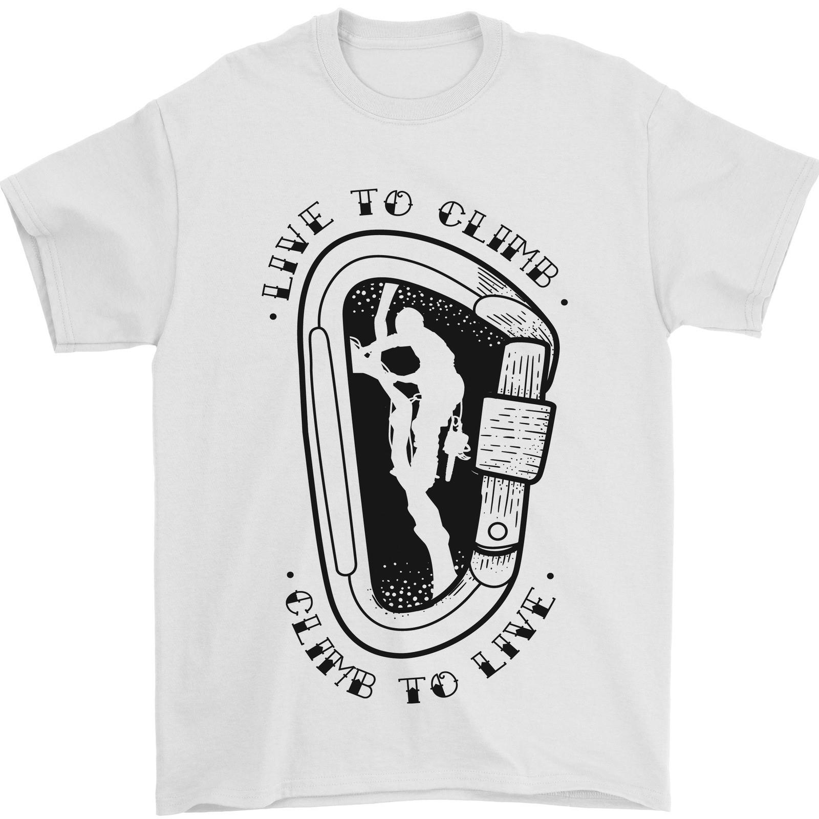 Rock Climbing Live to Climb Climber Mens T-Shirt 100% Cotton S