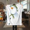 1PC The Snowman Print Flannel Blanket, High quality All Seasons, Home Decor, Warmth and Comfort, Perfect for Christmas Gifts