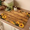 1 Pezzo Tappetino Asciugatura in Gomma con Girasole Per Negozio di Caffè Ristorante Cucina Tappeto Stoviglie Durevole Tappetino per Tavolo in Fango Diatomaceo Tappetino per Animali Domestici
