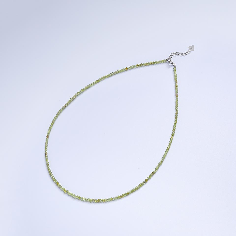 Ожерелье из натурального камня Шпинель/Лазурит/Амазонит/Аметист/Турмалин/Аметист Ожерелье 2 мм Серебро 925 Ювелирные изделия для Женщин 40-43cm оливин