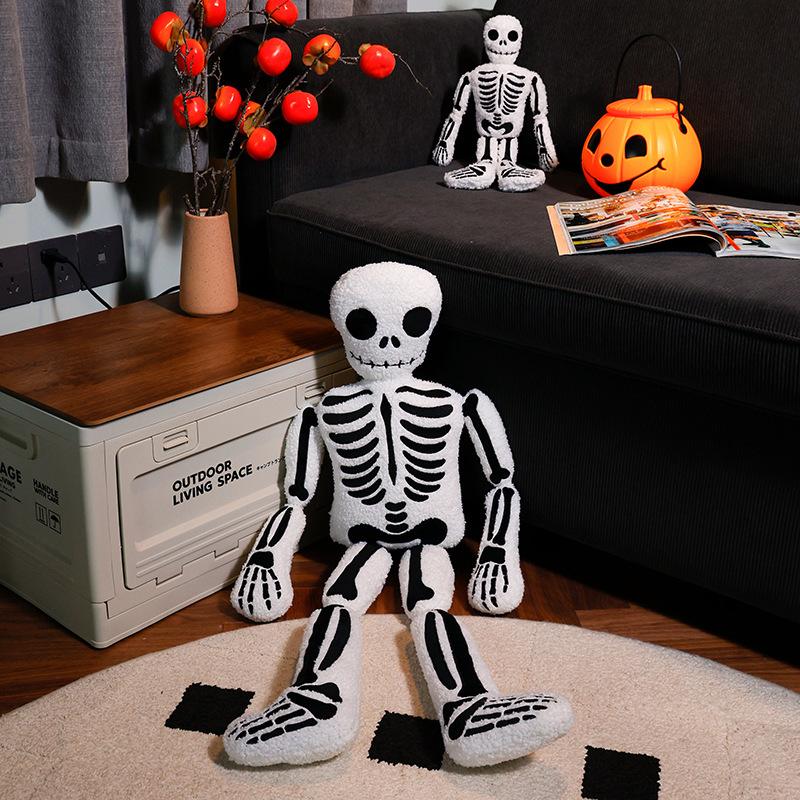40/80cm Szkielet Boże Narodzenie Koszmar Pluszowa Zabawka Szkielet Pluszowa Lalka Halloweenowa Dekoracja Makietka Dziecięcy Prezent na Halloween