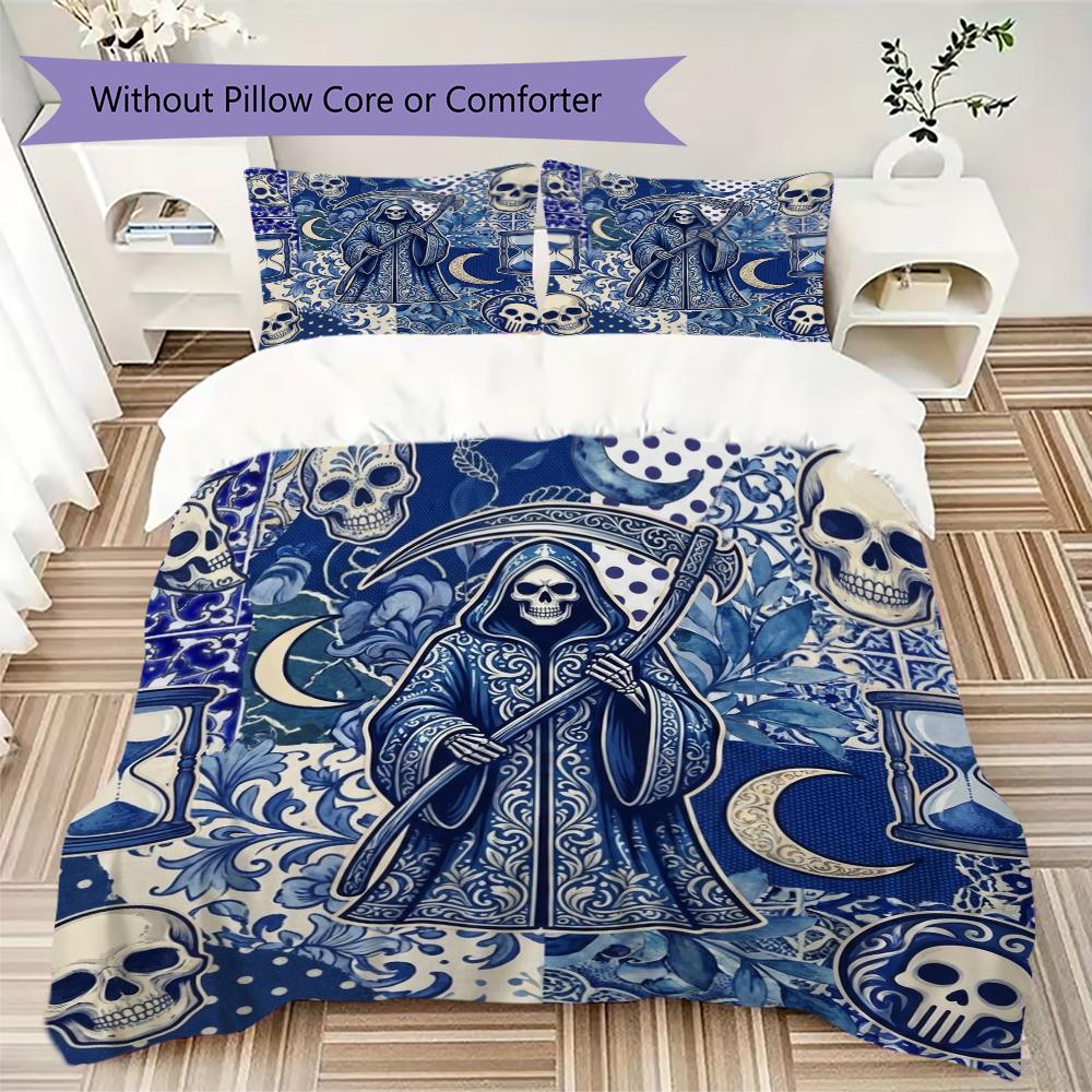 Death Pattern Bedding uilt Set uilt Cover Pillowcase Home Decoration Birthday Gift (1 * duvet cover + 2 * pillowcase without core)57
