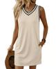 2026 Women's Color Block V-Neck Sleeveless Dress - Cross-Border E-commerce Collection