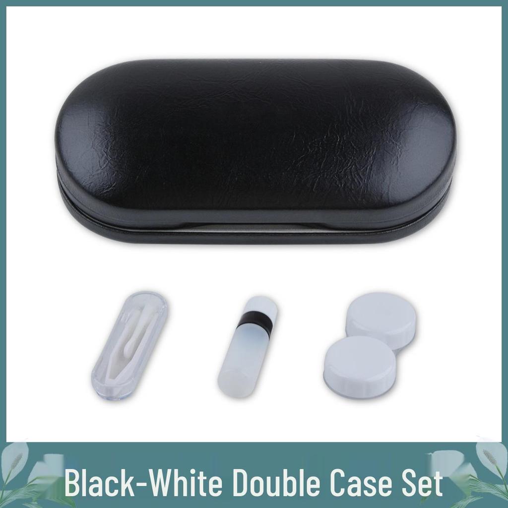 Dual-Use Eyeglass and Contact Lens Case with Mirror - Portable Multi-Layer Box