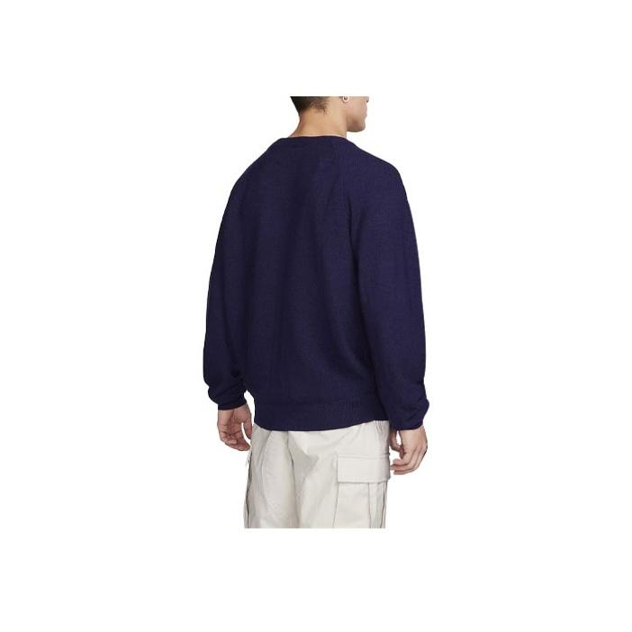 Nike Solid Color Loose Fit Single-Breasted Long Sleeve Knit Sweater Unisex Sweater Ink-Blue FQ0516-555