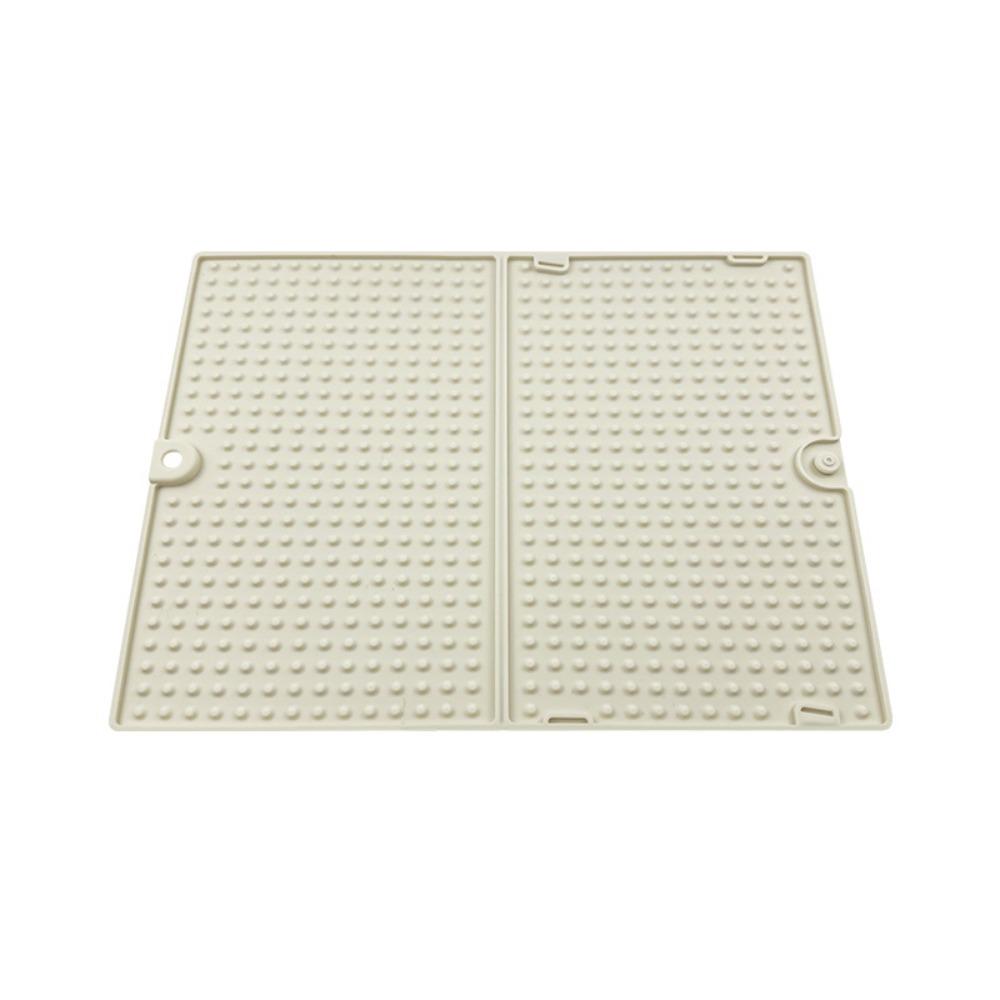 Anti-scald Folding Draining Pad Silicone Kitchen Drain Pad Durable Heat Insulation Pad  Coffee Shop бежевый