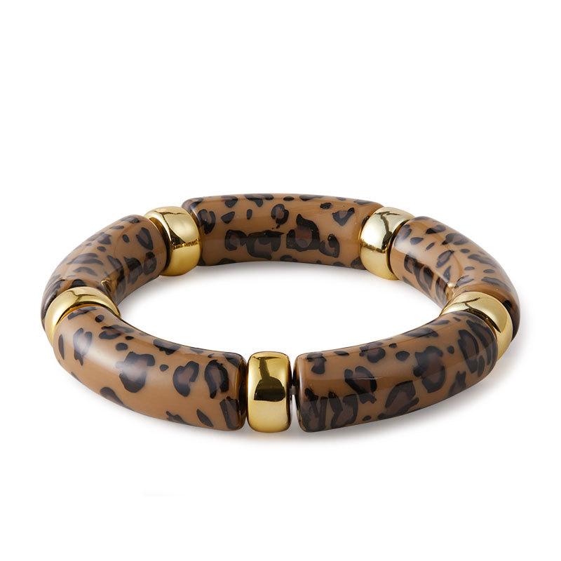 Summer Acrylic Bamboo Beads Bracelet for Women Multi Color Stretchy Resin Girls Charm Couple Bangles Men Jewelry Gift