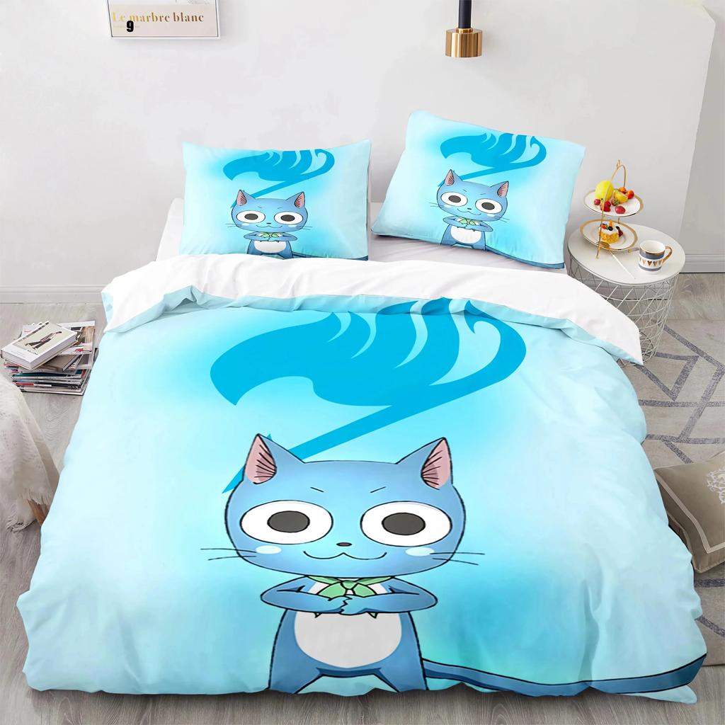 Comforter 3D Print Fairy Tail Anime Natsu Bedding Set Bed Set Comforter King Queen Size Boys Adult