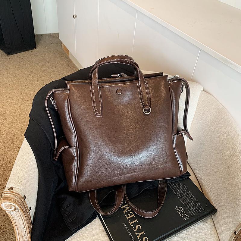 Student Commuter Backpack Women's Autumn Vintage Fashion College Style Briefcase Large Capacity Women's Bag