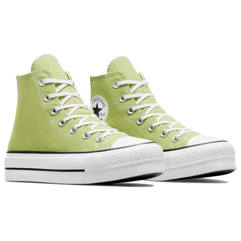 Converse  Chuck Taylor All Star Lift Platform High Vitality Green Women Sneakers White Black A06137C