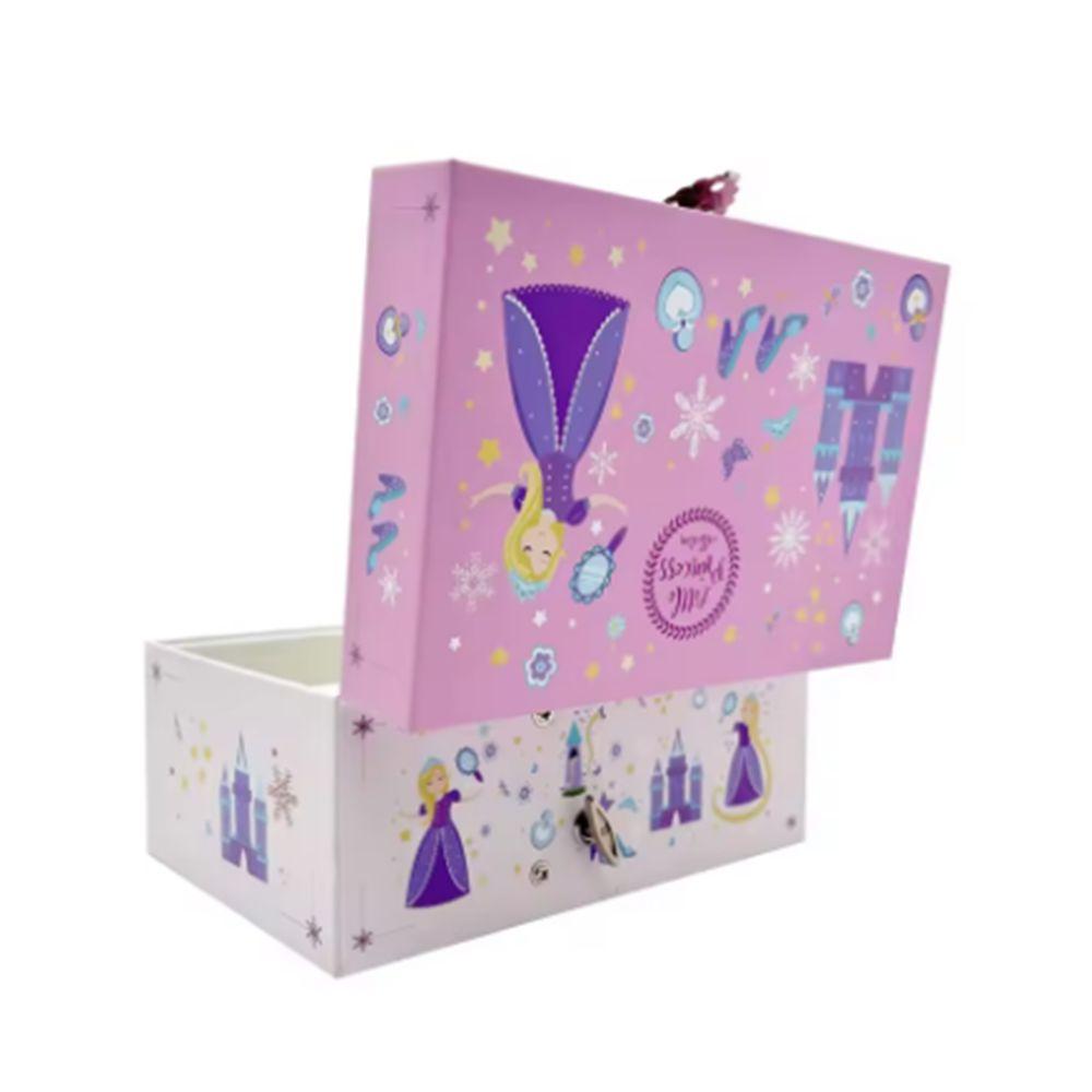 Cute Princess Music Box Cartoon Jewelry Storage Box Unique Children Musical Ornaments  Necklace Box