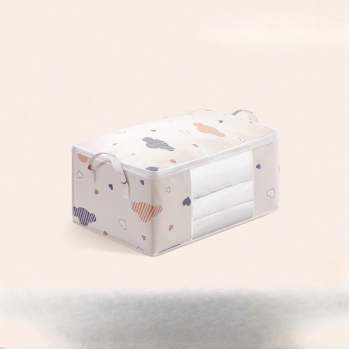 

Стеганая сумка для хранения с ручкой Стеганая сумка Многофункциональный мешок для сбора пыли Сумка для домашнего переезда Сумка для собачки Отделочная сумка Коробка для хранения 55*35*25 бежевый