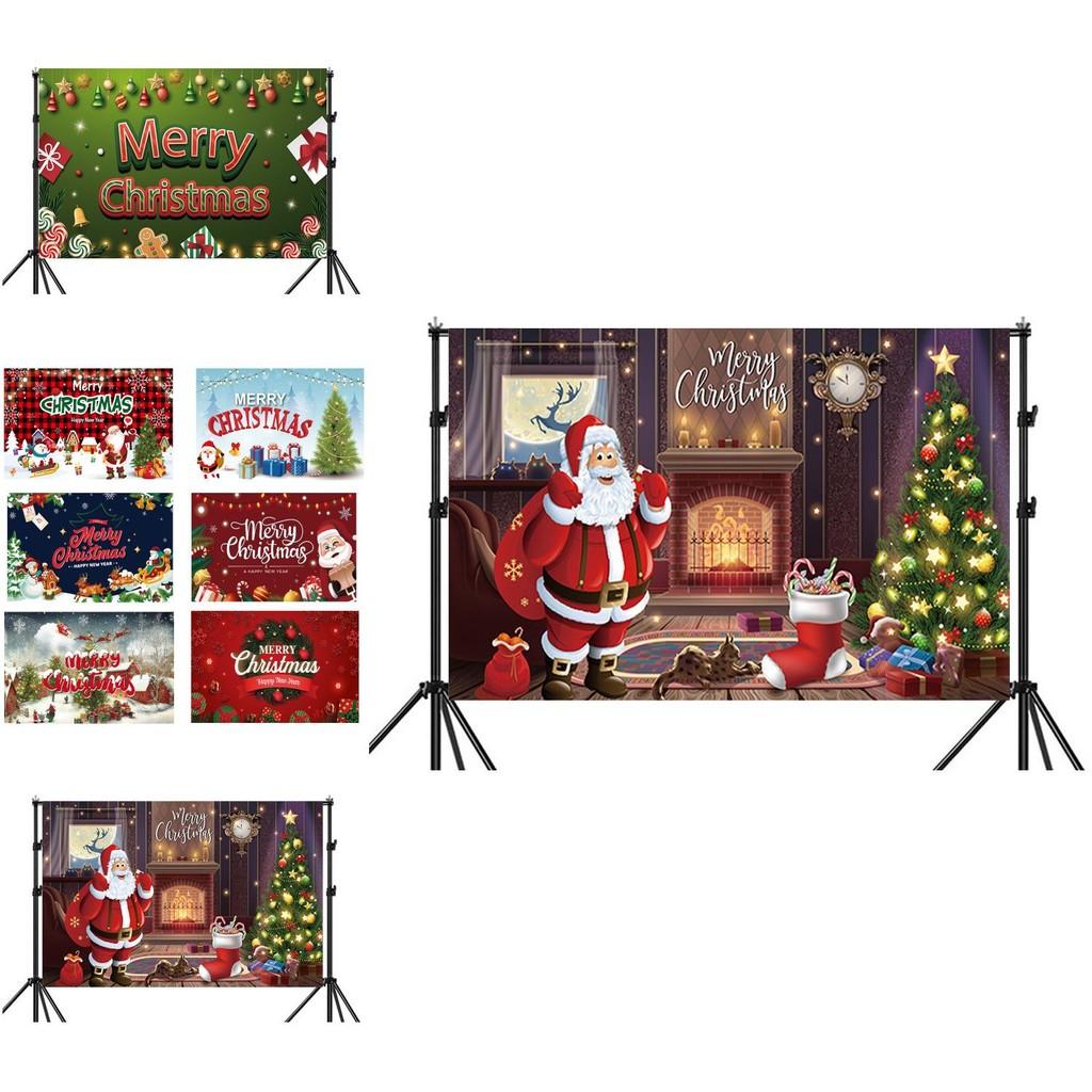 Christmas Background Banner Polyester Festival Party Decor For Holiday Event
