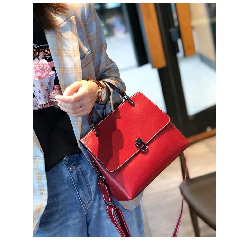 Genuine Leather Shell Bag for Women, Top Grain Oil Wax Cowhide Shoulder Purse, 2026 New Minimalist Clutch, Soft Texture Crossbody Bag, Vintage Style