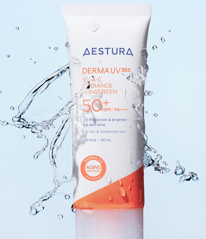 [NOUVEAU] AESTURA DermaUV365 Écran Solaire Éclat Vita-C 40ml + 20ml | Éclaircissant + Hydratation | SPF50+