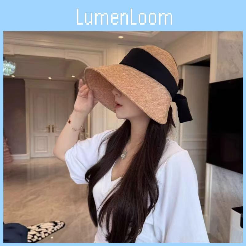 Cotton Linen Blend Fisherman Hat With Bow Decoration For Women Summer Sun Protection Wide Brim Casual Sunhat