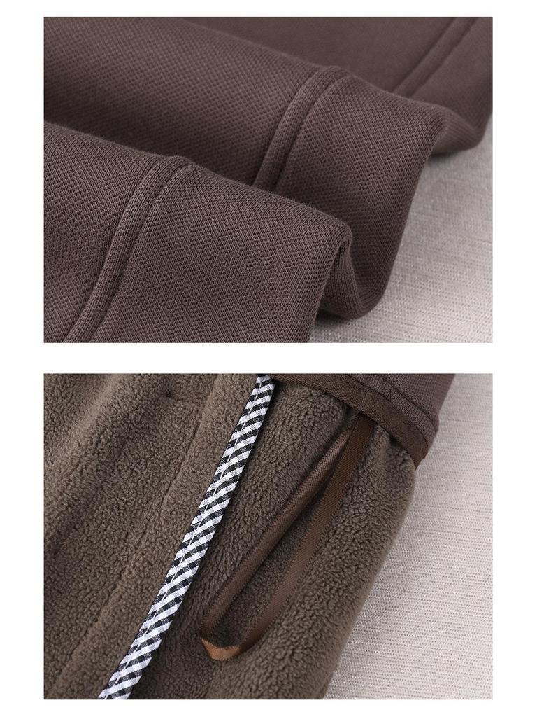 Blue Women's High-Waisted Fleece-Lined Sweatpants with Drawstring Ankle Cuffs, Petite Nine-Point Length, 2025 Edition.