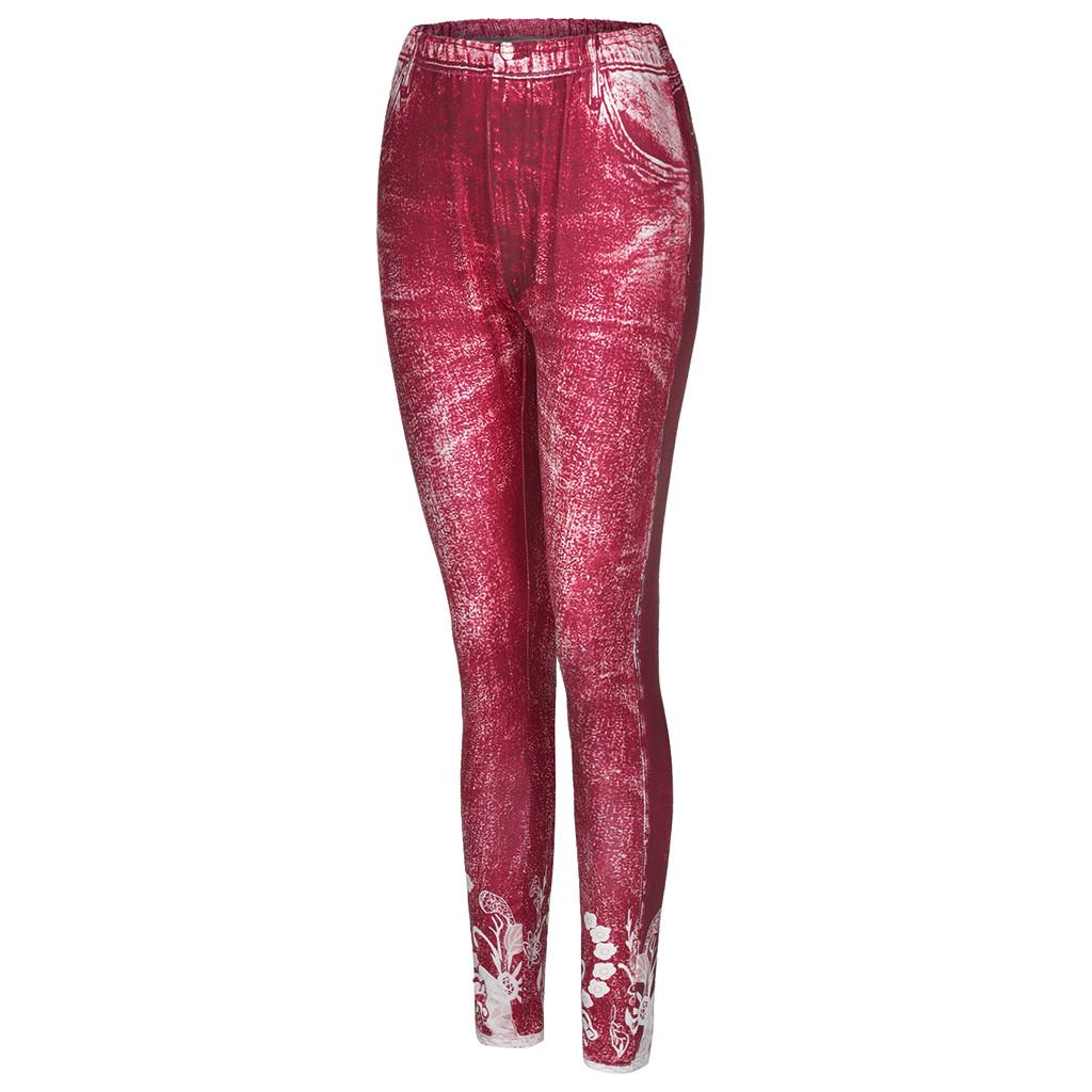 Women Printed Yoga Fitness Leggings Running Gym Stretch Sports Pants Trousers