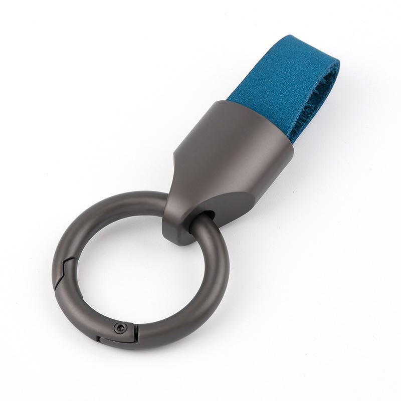 1PC Keychain Car Pendant Outdoor Ring Creativity Ring Key Rings Metal Cowhide Solid Color Frosted Gift