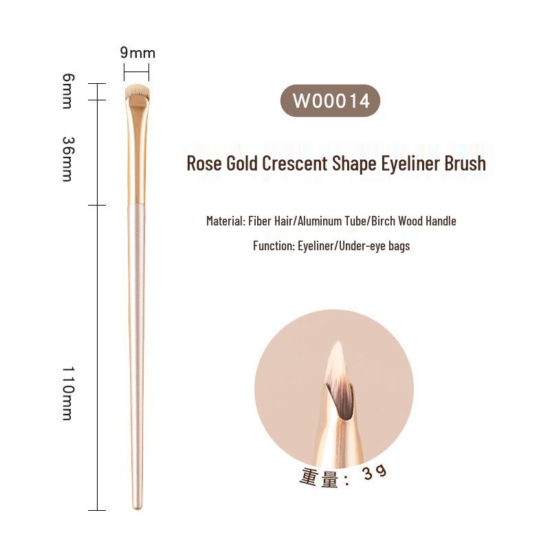 Crescent Shaped Detail Eyeliner and Eyeshadow Brush for Lower Eyelid & Crease
