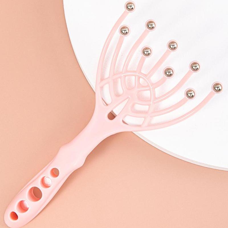 9 Claws Head Massger Streamlined Ball Body Relaxation Scalp Massage Roller For Hair Growth Hand Held Hair Stress Relief Aid