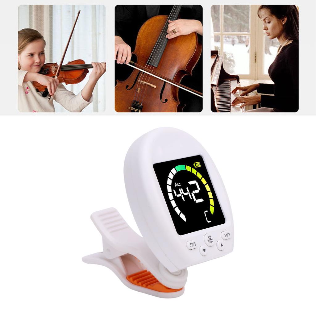 Digital Metronome Tuner Multifunctional Accurate Rotating Clamp Design High Sensitivity Guitar Tuner and Metronome