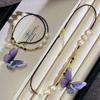 Vintage High Quality Natural Freshwater Pearl Artificial Butterfly Collarbone Chain Necklace