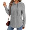 Women's Fashionable Casual Solid-color Long-sleeved Pullover Top Pullover Sweatshirt