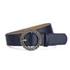 Autumn And Winter Women'S Belt Round Buckle Diamond-Set Literary Decoration Retro Simple Wide Belt Women