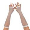 Rhinestone Fishnet Half-Finger Party Gloves