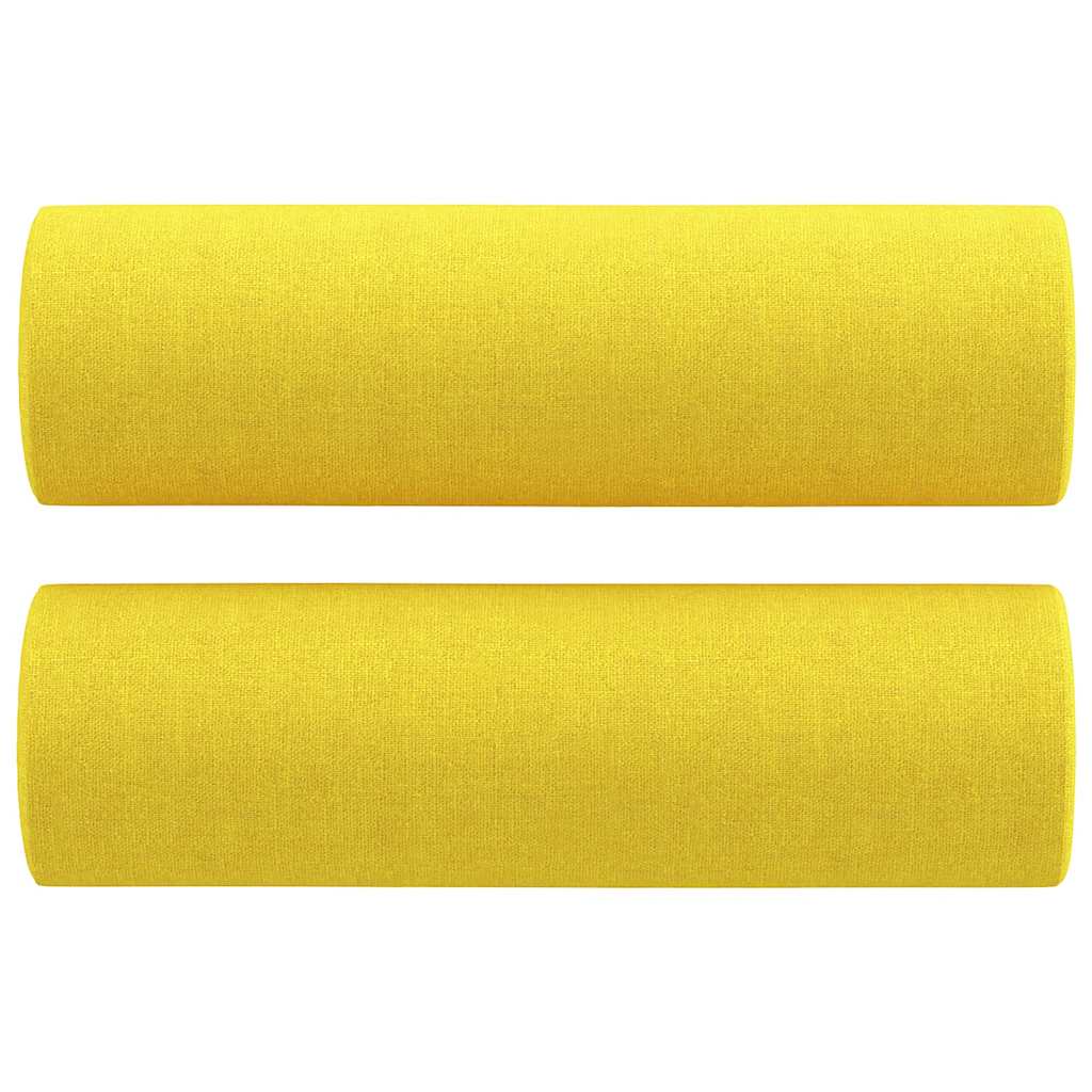 Vidaxl 2-Cz. Living Room Set With Cushions, Light Yellow, Fabric