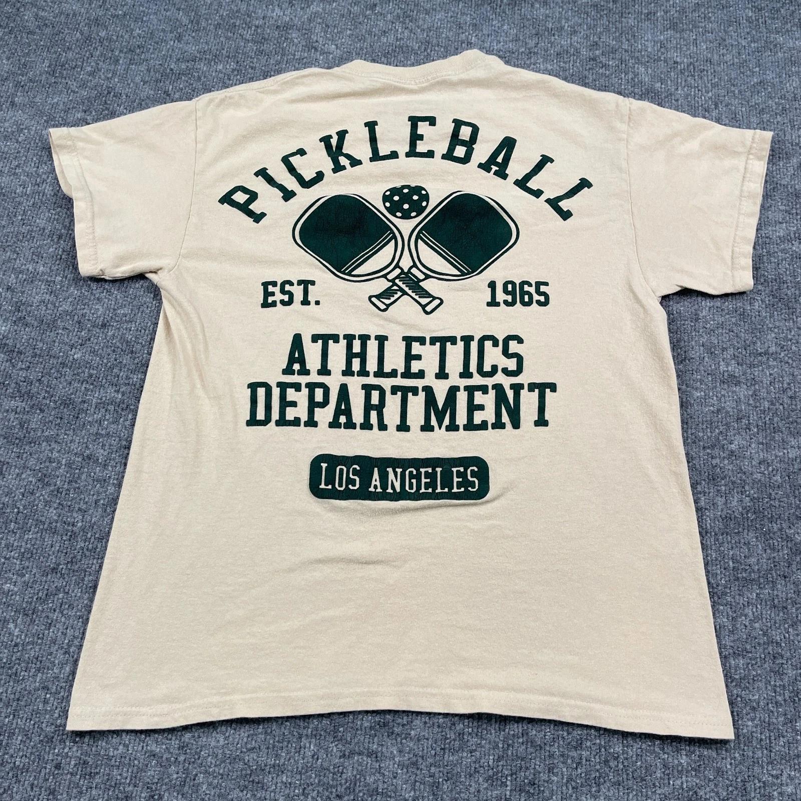 Pickleball Athletics Department Shirt Medium 19x26 Los-Angeles Beige 4XL