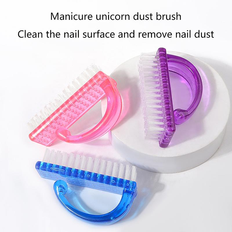 Cleaning Nail Brushes Manicure Remove Dust Nail Cleaning Tool Large Plastic Manicure Pedicure Soft Fiber Wool Exfoliating Brush