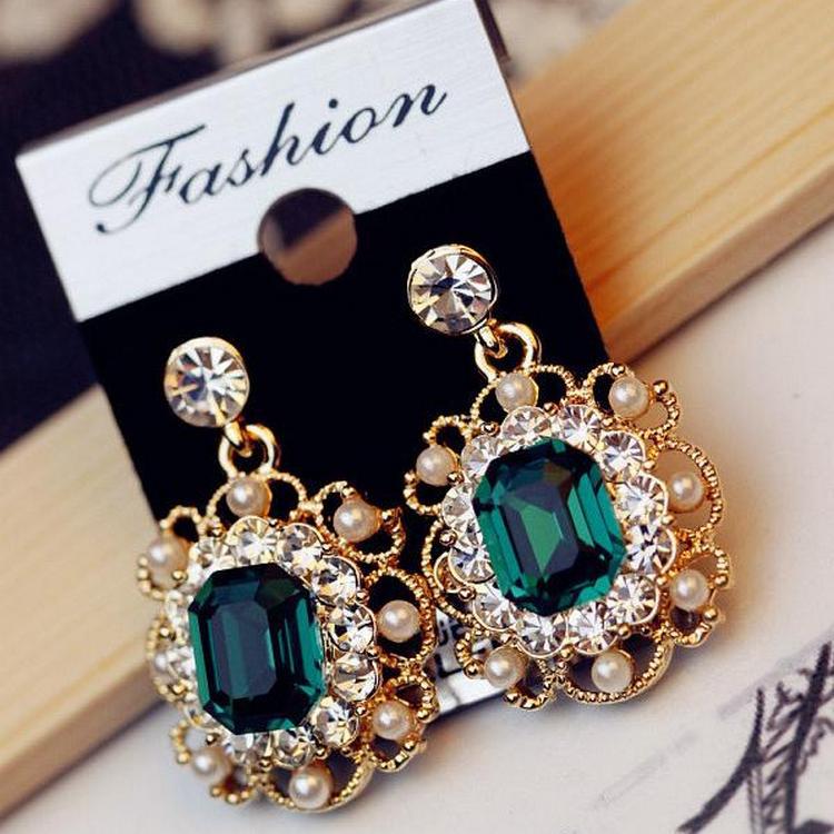 Женские модные яркие квадратные серьги-гвоздики в стиле ретро, ​​ювелирные изделия