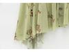 2025 Spring Women's Backless Print Draped Collar Spaghetti Strap Midi Dress