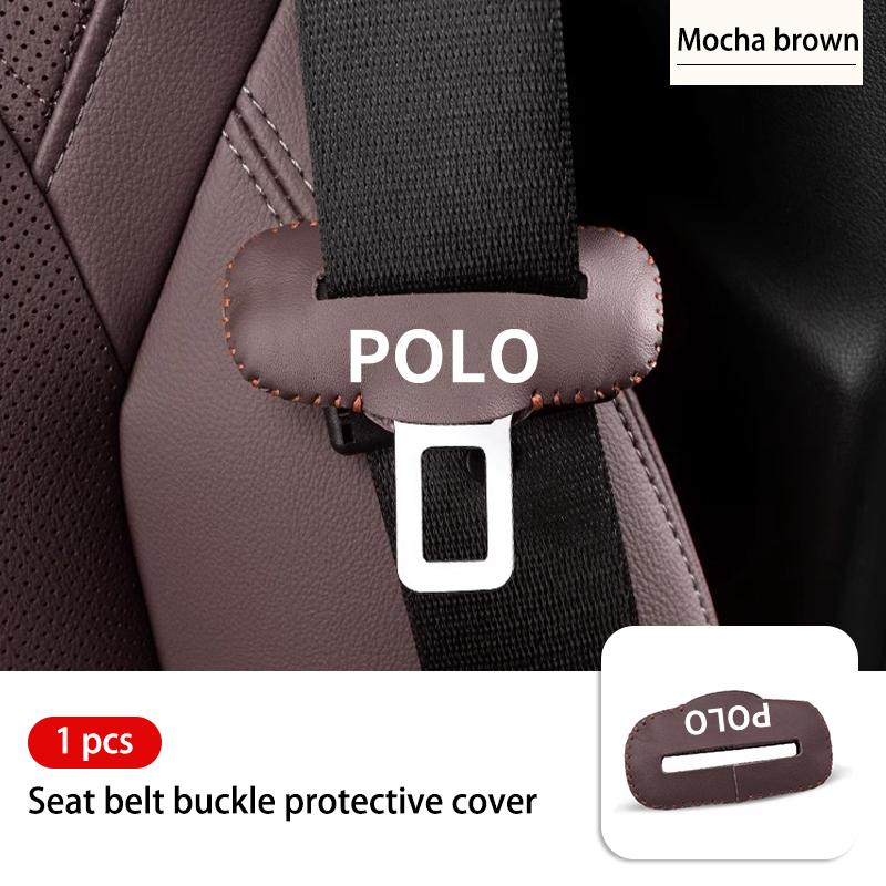 Leather Car Seat Belt Buckle Clip HDHA4 Anti-Scratch Protector Auto Accessories For Volkswagen VW Golf Polo 4 5 6 Passat B5 B6 B7 CC