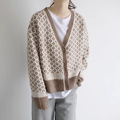 Cardigans Sweater for Women Leopard Autumn Winter Knitted Sweater Long Sleeve Slim Jumper Sweater Cardigans