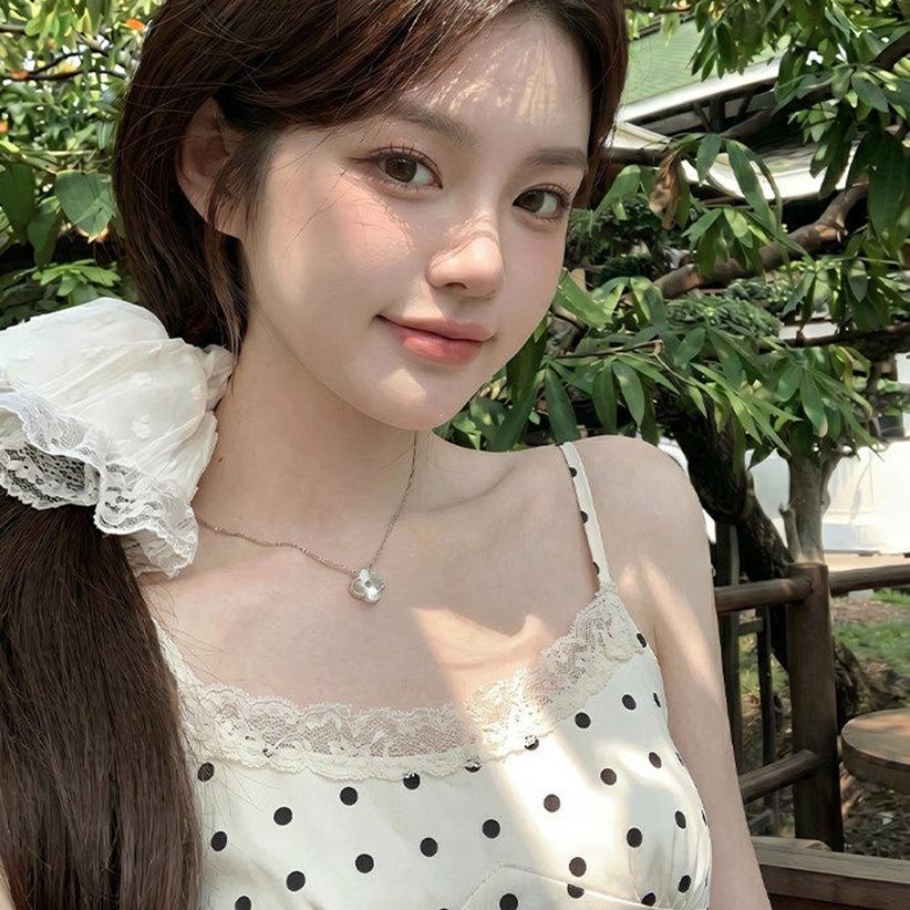 Holiday style French polka dot suspender dress women's summer lotus leaf edge super fairy skirt slim waist word long dress