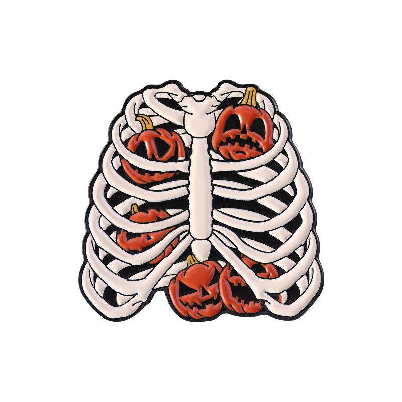 Halloween Skull Pumpkin Enamel Pins Custom Creative Skeleton Brooches Lapel Badges Clothes Punk Jewelry Gift for Kids Friends