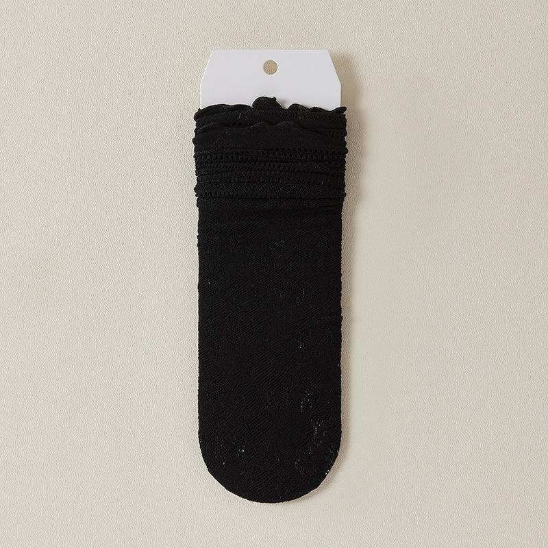 Women's Summer Light and Thin Lace Sexy Mesh Long Calf Pile Socks