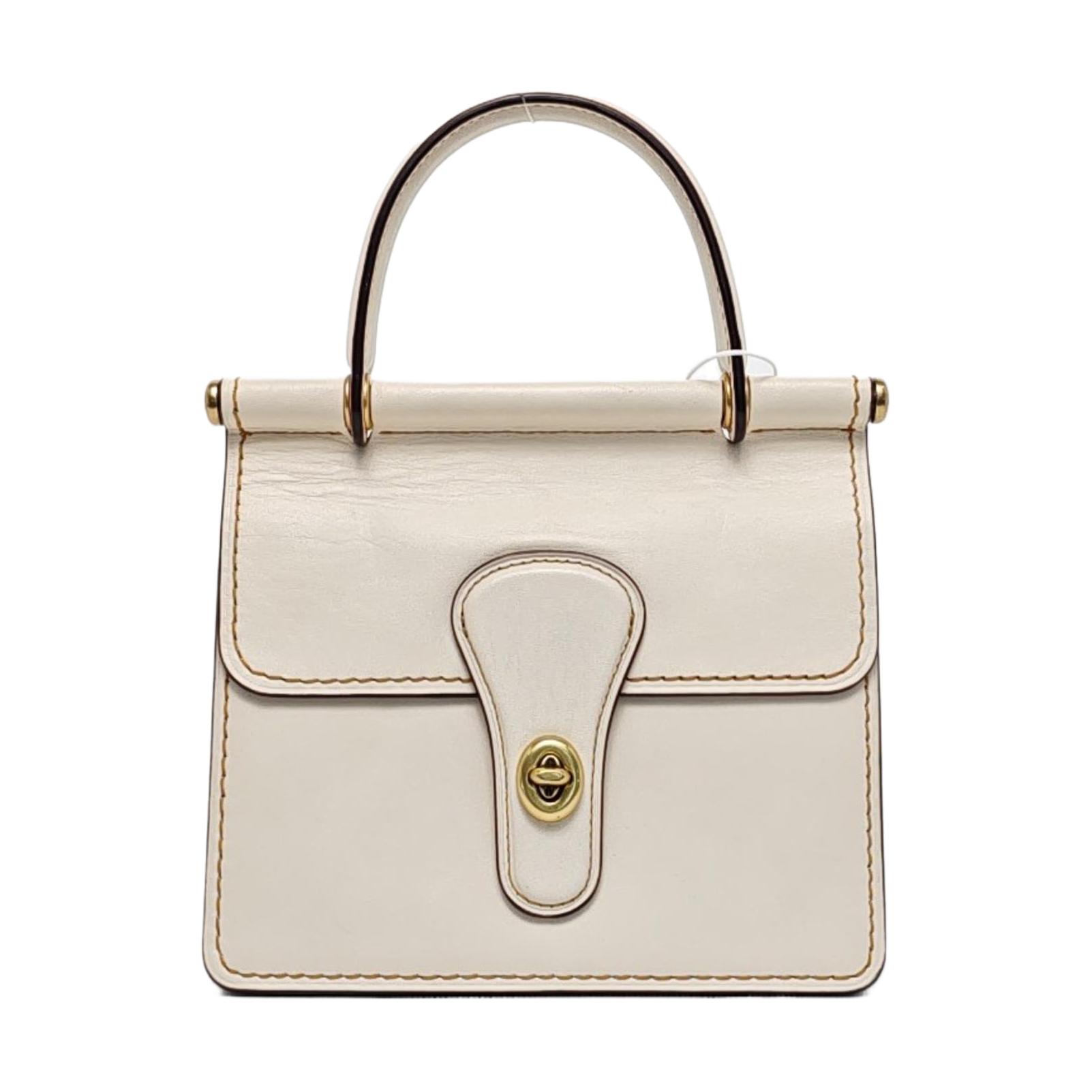 [Pre-Owned] White Leather Handbag - Good #15WKXAX ONE SIZE