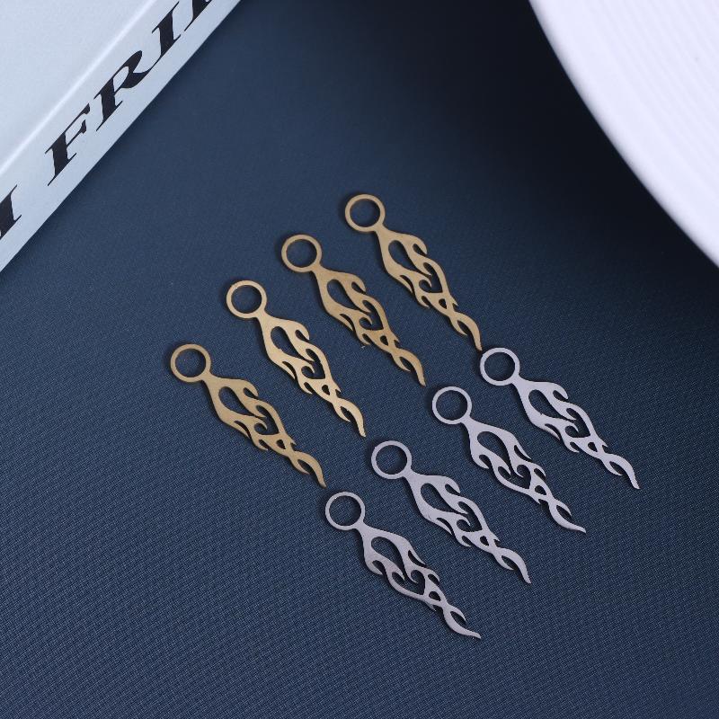 3/10 Stück Punk Flamme Feuer Metall DIY Quasten Ohrring Armbänder Anhänger für Schmuckherstellung Edelstahl Anhänger Zubehör
