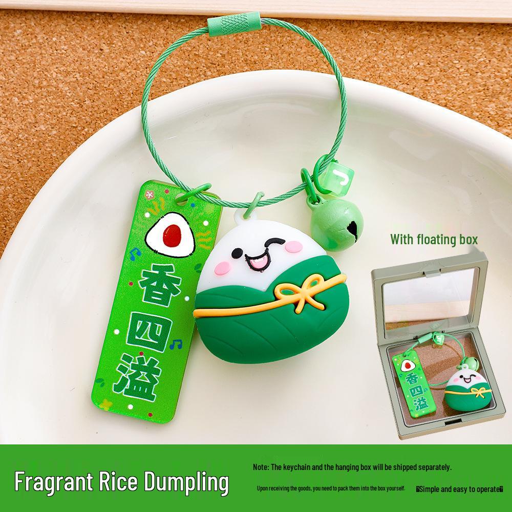 Dragon Boat Festival Cute Zongzi Keychain - Cartoon Silicone Key Ring, Perfect Graduation Gift for Exams