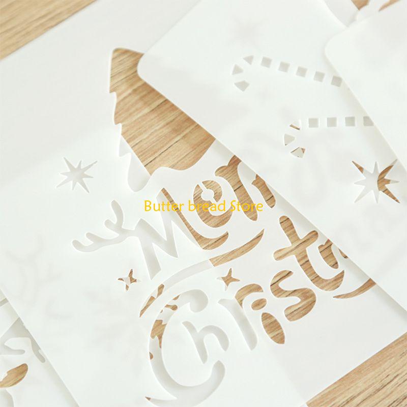 W89C Pack of 12 Small Hollow-out Christmas Painting PET Stencil Set DIY Graffiti Tool China Mainland