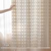 Vintage Plaid Sheer Linen Curtains for Living Room & Bedroom - Light-Permeable, High-End Feel, New Style for Balcony Windows