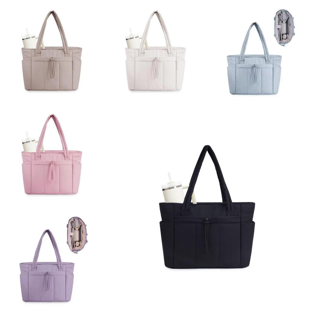 Borsa Tote Casual da Donna in Nylon con Cerniera Custodia per Laptop per Viaggi e Uso Quotidiano