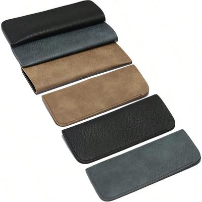Set of Soft Leather Glasses Bag Portable Neutral Glasses Bag Multi Pen Set Classic Business for Men and Women