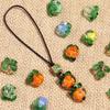 10pcs 11x13mm Luminous Lampwork Persimmon Beads Glass Loose Beads For Jewelry Making DIY Bracelets Phone Key Chain Accessories