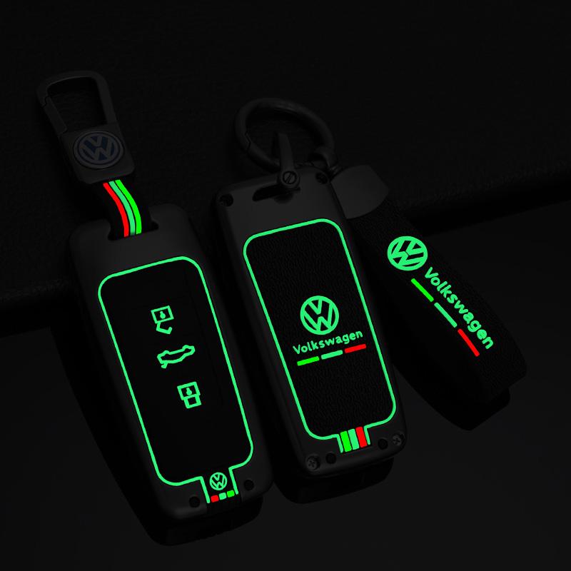 For VOLKSWAGEN VW Zinc Alloy+Silicone Car Key Bag Smart Remote Keychain For Volkswagen VW Touareg 2018 2019 2020 2021 2022 Keyri