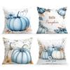Home Decor Blue Pumpkins And Fall Hello Pattern Pillow Pattern Cushion Cover Suitable For Sofa Bedroom Car Pillow Cover